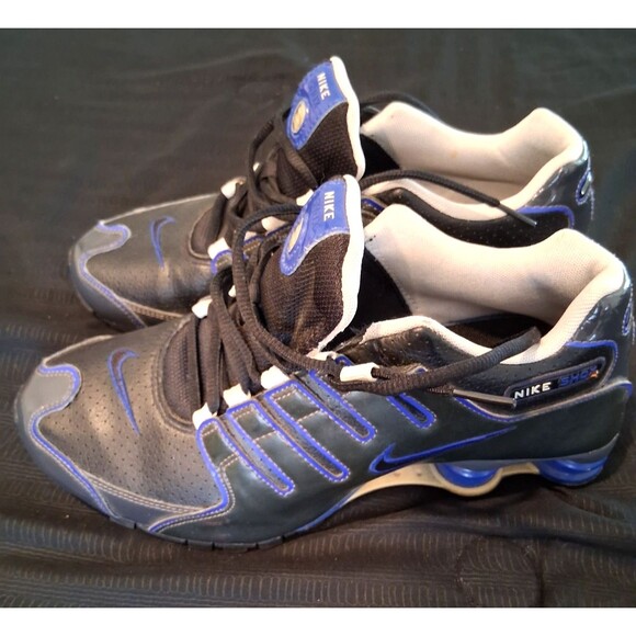 Nike Shox NZ Men’s Size 8 Black Blue Leather Running Shoes Y2K Retro main image 7